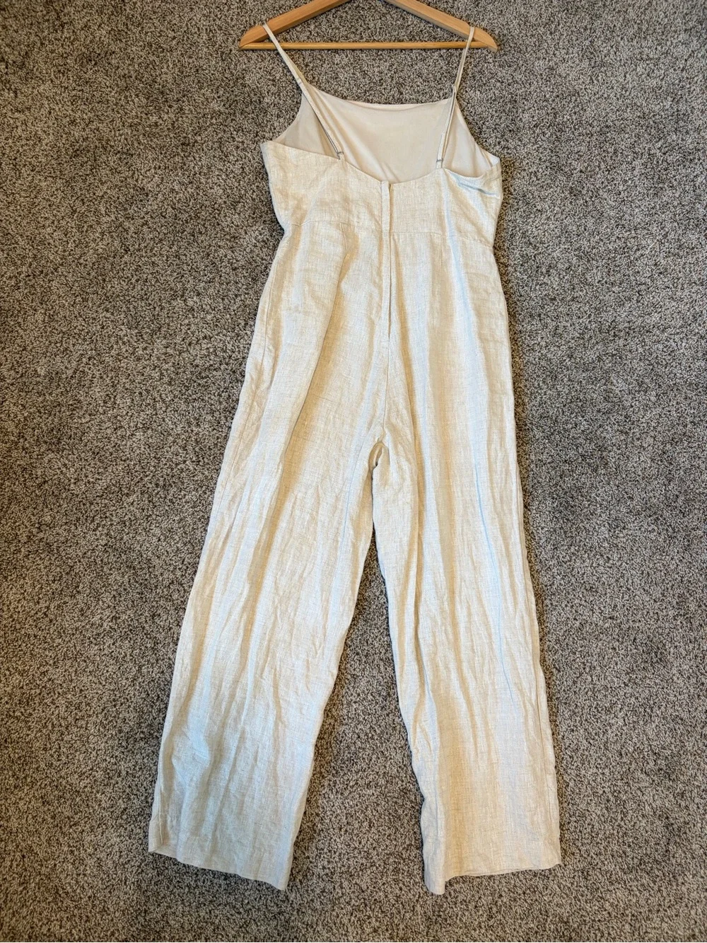 Women's Cream Linen Jumpsuit